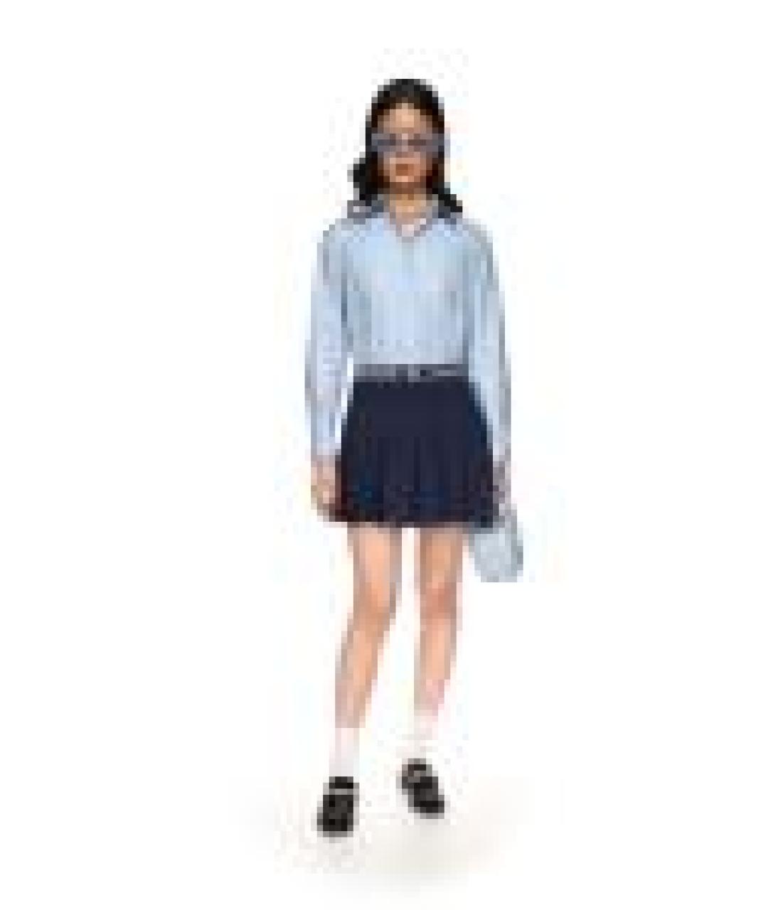 CASABLANCA Синяя полиэстеровая юбка мини, фото 4