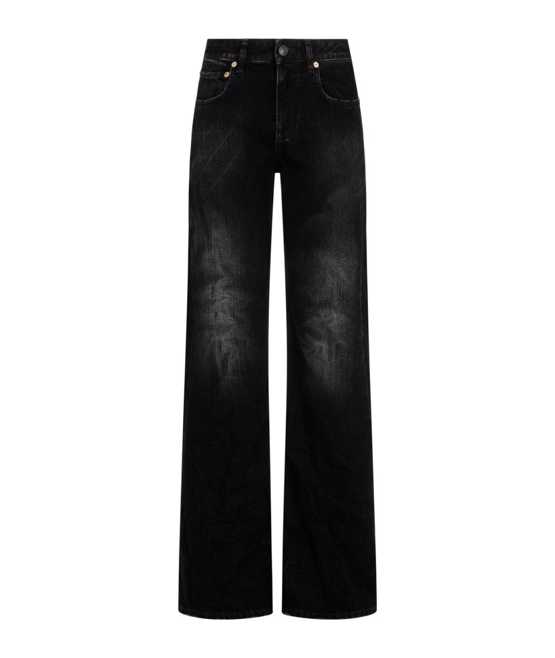 BALENCIAGA Черные хлопковые прямые джинсы, фото 1