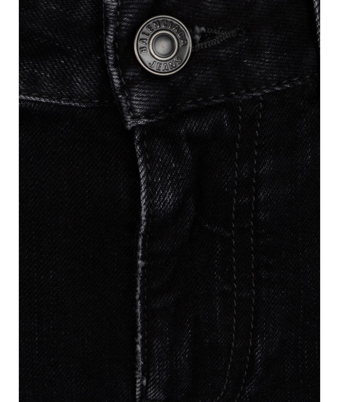 BALENCIAGA Черные хлопковые прямые джинсы, фото 3