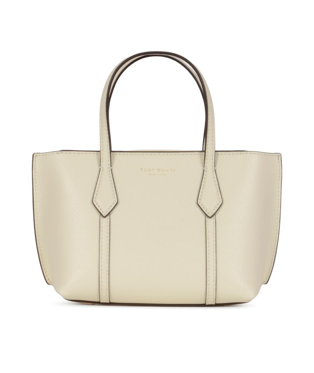 TORY BURCH Белая кожаная сумка тоут, фото 1