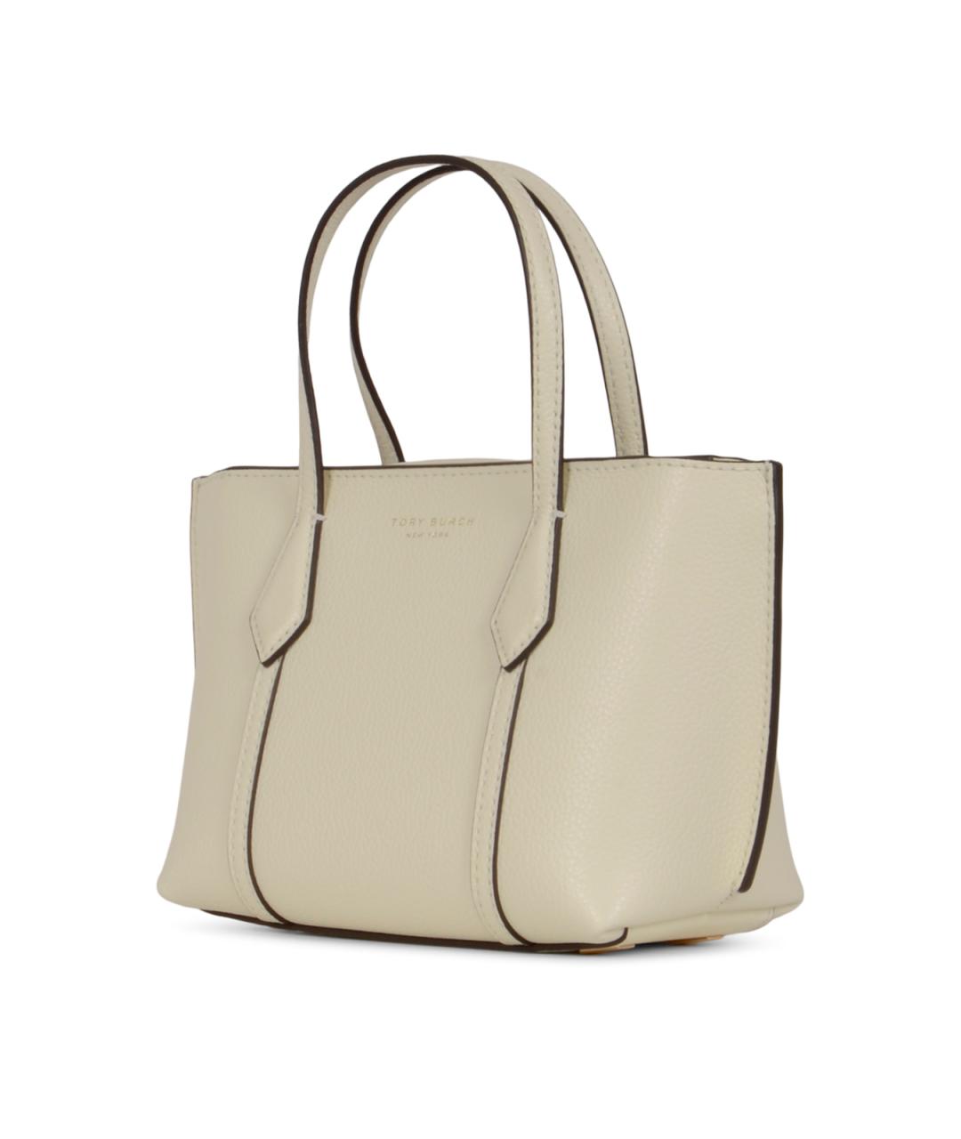 TORY BURCH Белая кожаная сумка тоут, фото 2