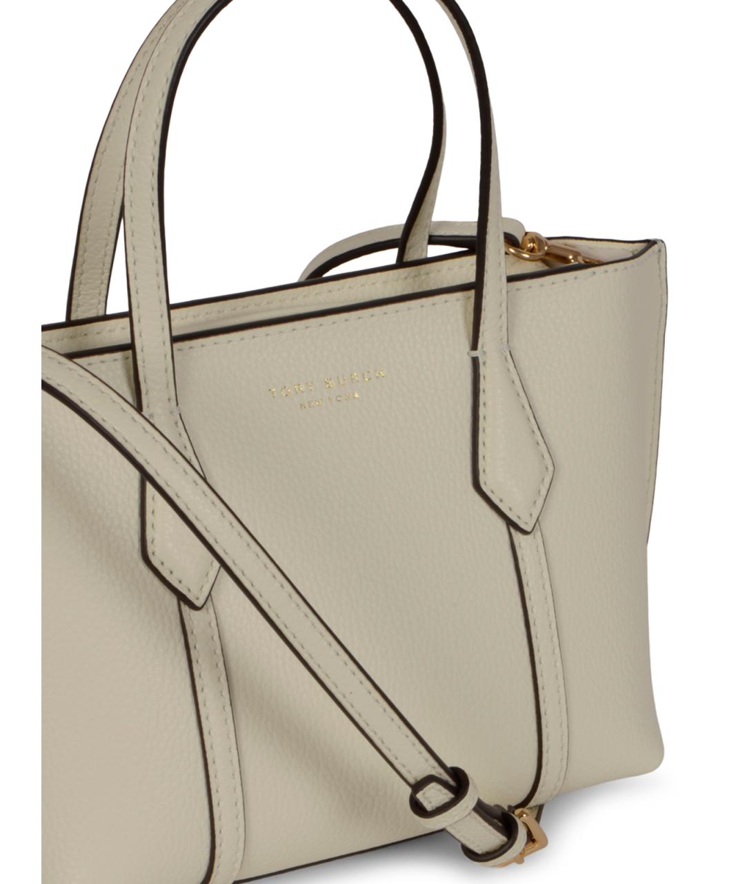 TORY BURCH Белая кожаная сумка тоут, фото 4