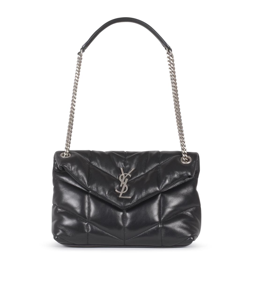 SAINT LAURENT Черная кожаная сумка через плечо, фото 1