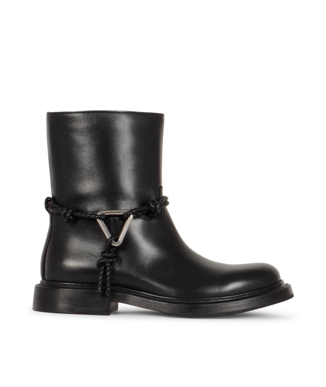 BOTTEGA VENETA Черные кожаные ботинки, фото 1