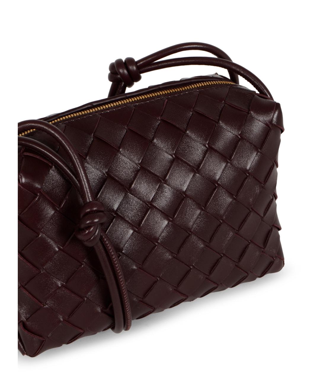 BOTTEGA VENETA Бордовая кожаная сумка через плечо, фото 4