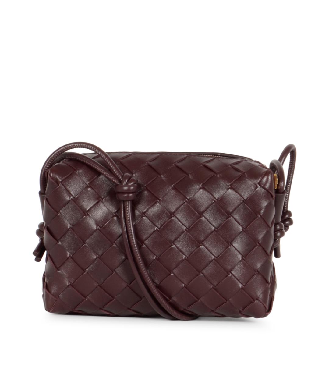 BOTTEGA VENETA Бордовая кожаная сумка через плечо, фото 3