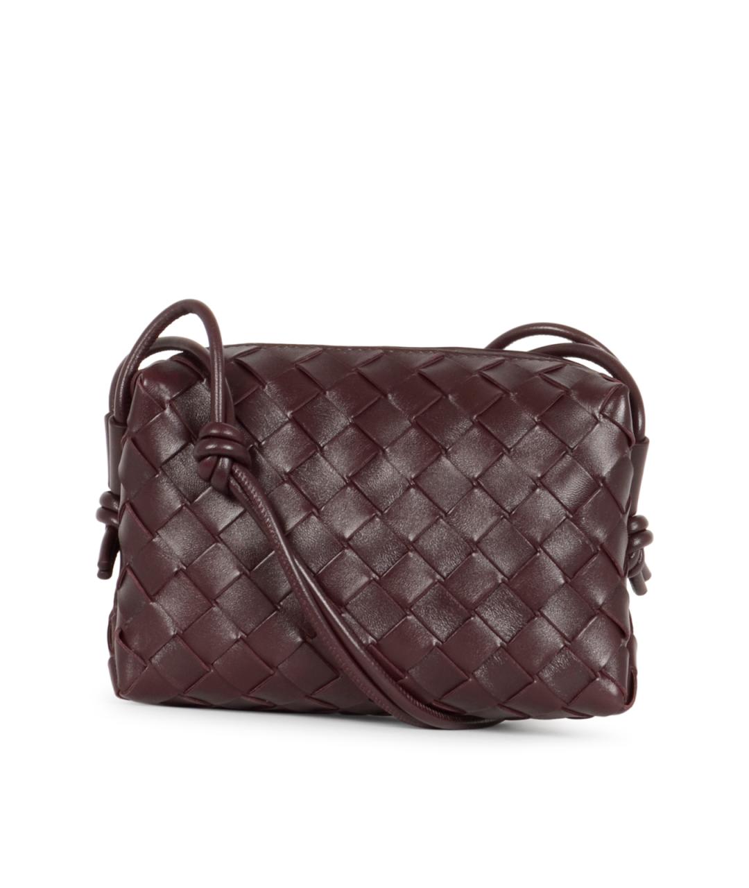 BOTTEGA VENETA Бордовая кожаная сумка через плечо, фото 1
