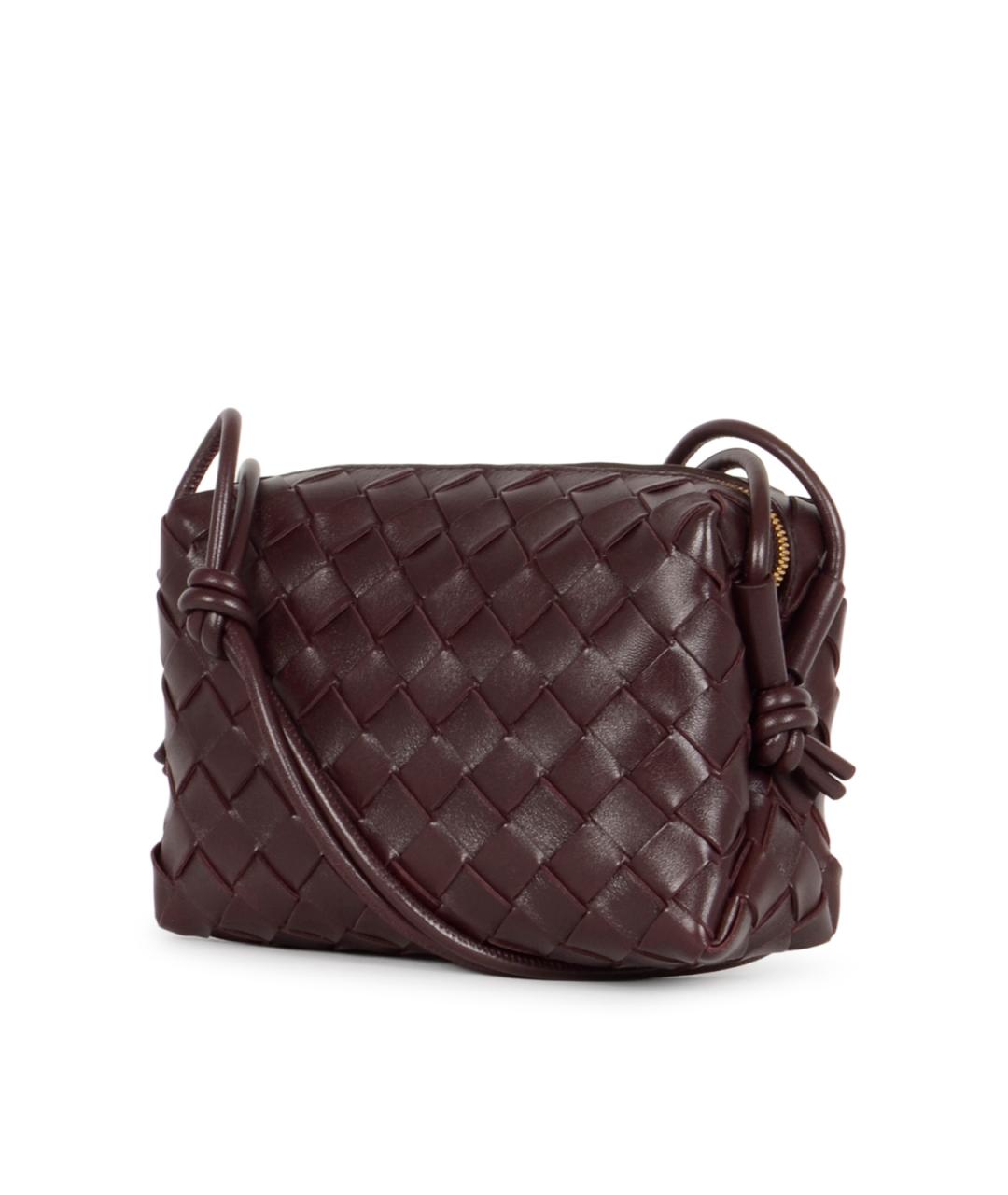 BOTTEGA VENETA Бордовая кожаная сумка через плечо, фото 2