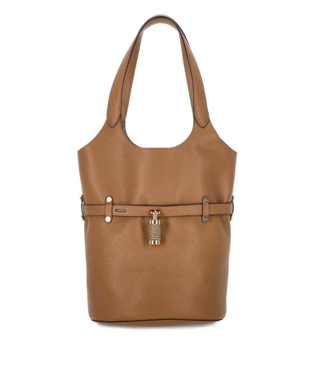 BORBONESE Коричневая кожаная сумка тоут, фото 1