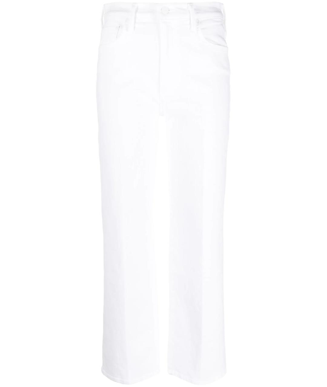 MOTHER Белые хлопко-полиэстеровые прямые джинсы, фото 1