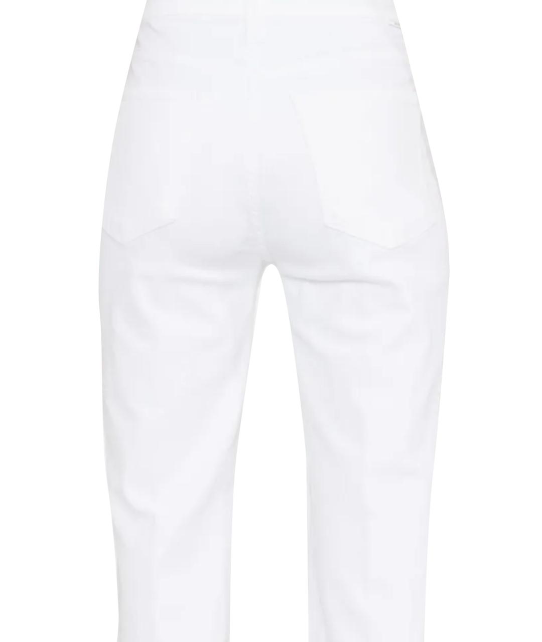 MOTHER Белые хлопко-полиэстеровые прямые джинсы, фото 3