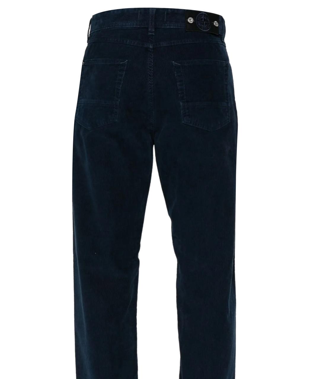 STONE ISLAND Темно-синие хлопковые прямые джинсы, фото 3