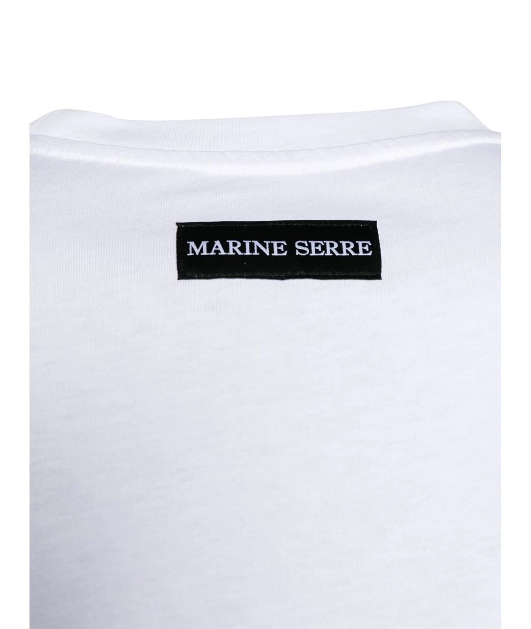 MARINE SERRE Белая хлопковая футболка, фото 3
