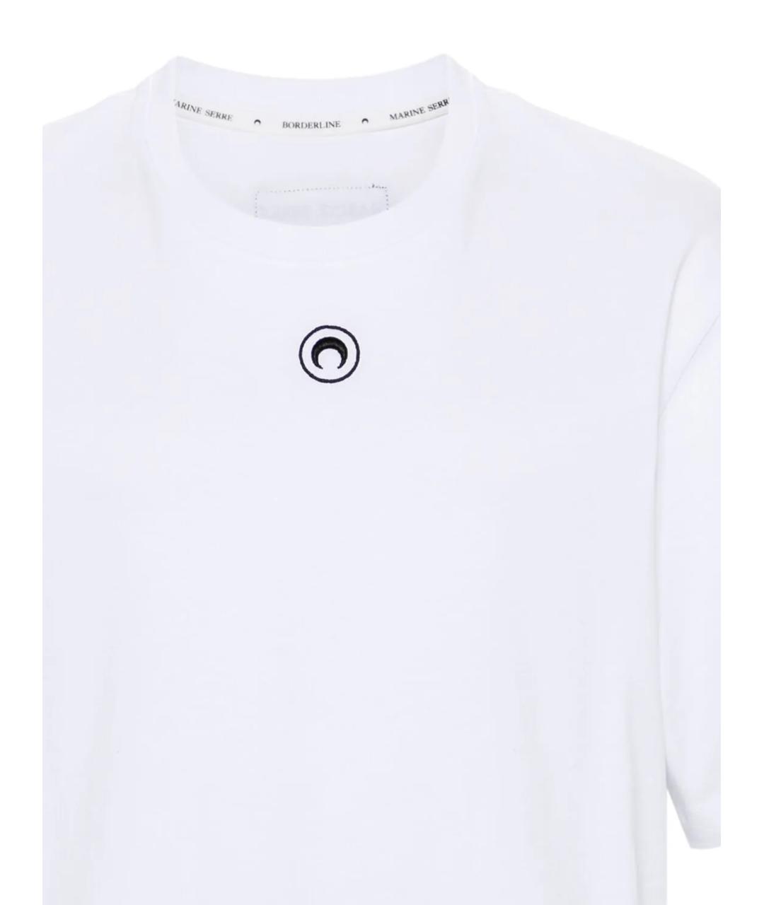 MARINE SERRE Белая хлопковая футболка, фото 2