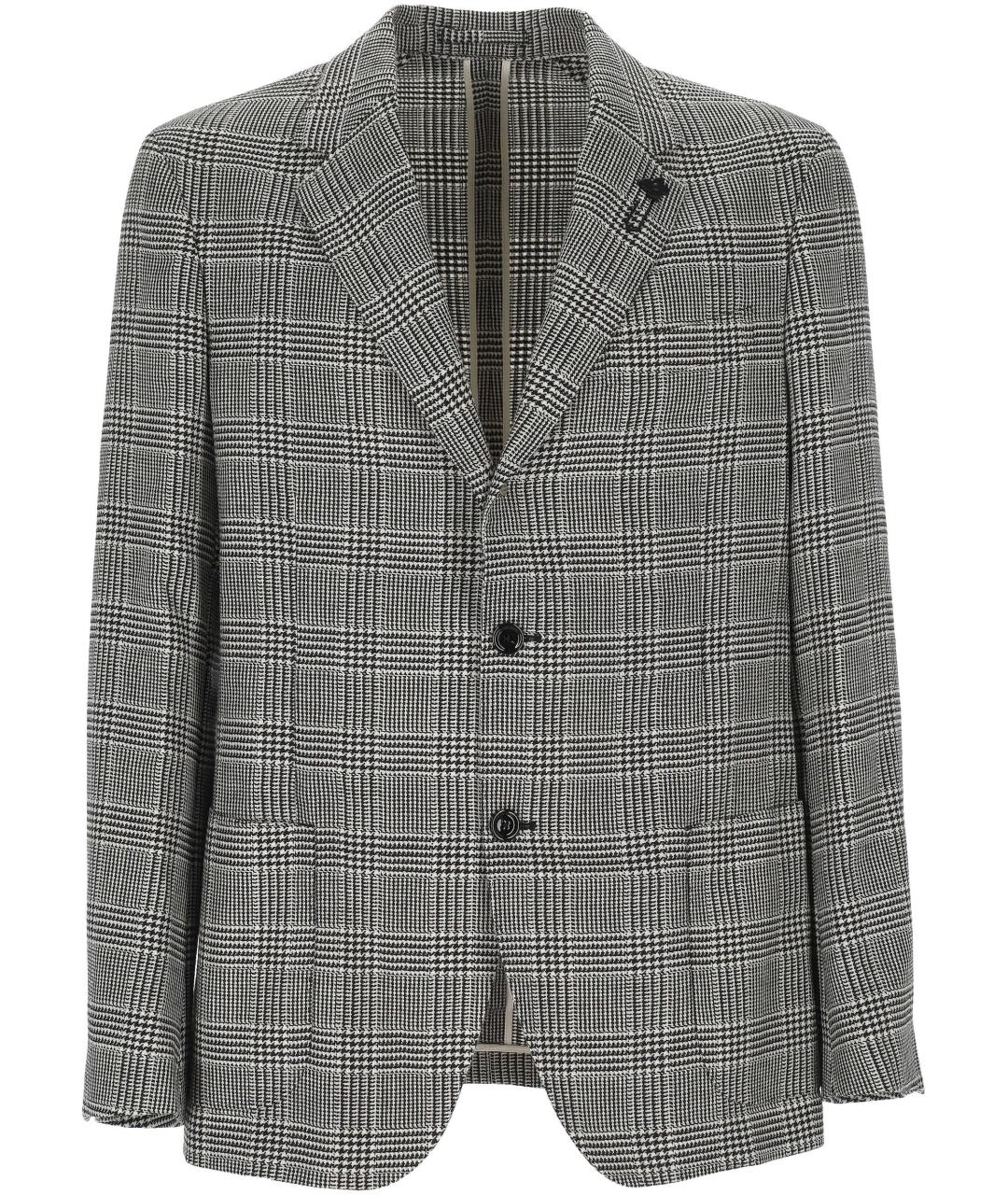 LARDINI Серый шерстяной пиджак, фото 1