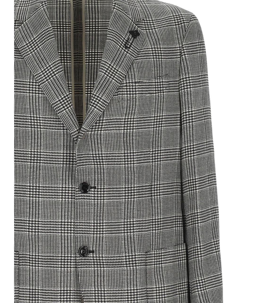 LARDINI Серый шерстяной пиджак, фото 2