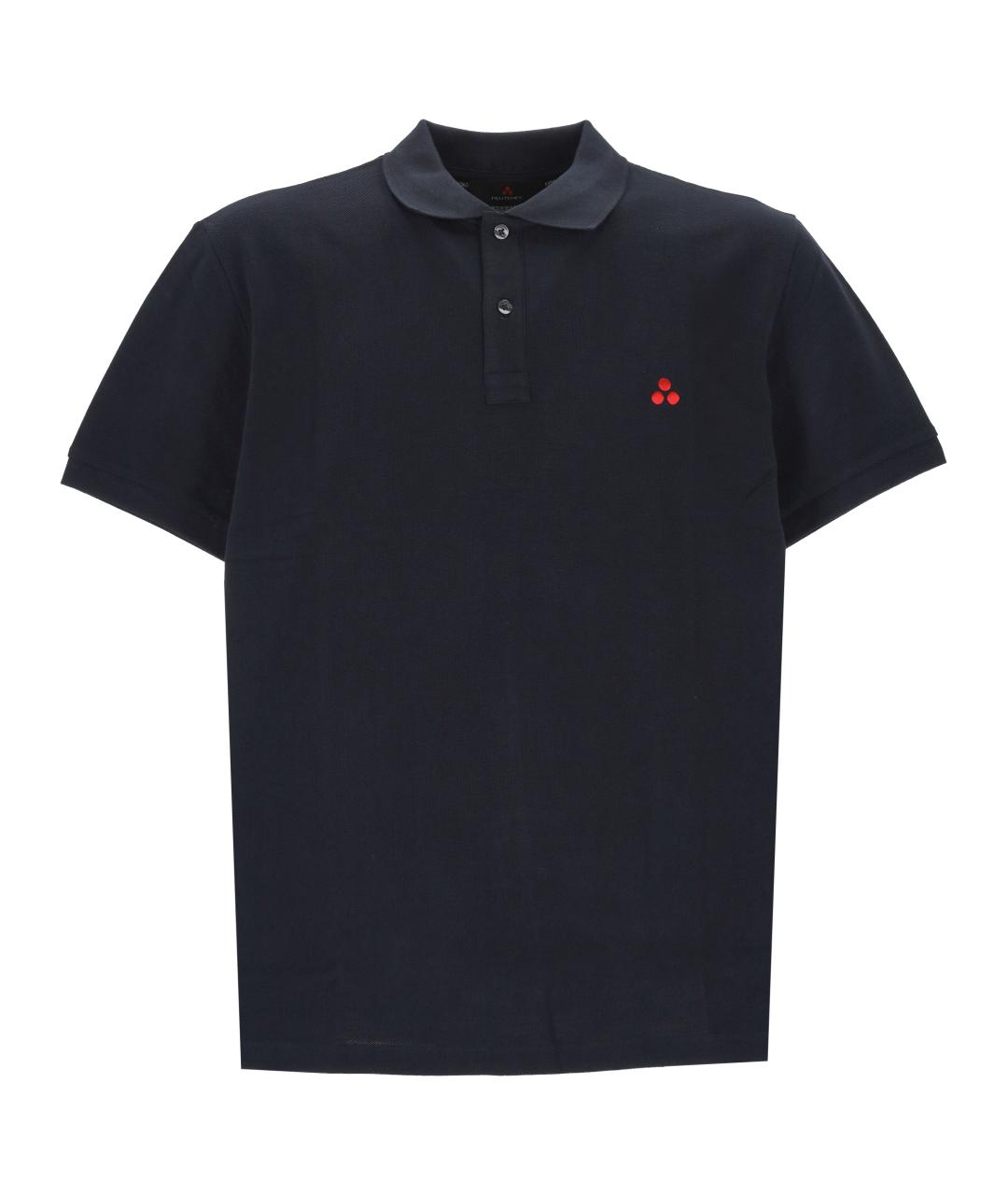 PEUTEREY Черное хлопковое поло с коротким рукавом, фото 1