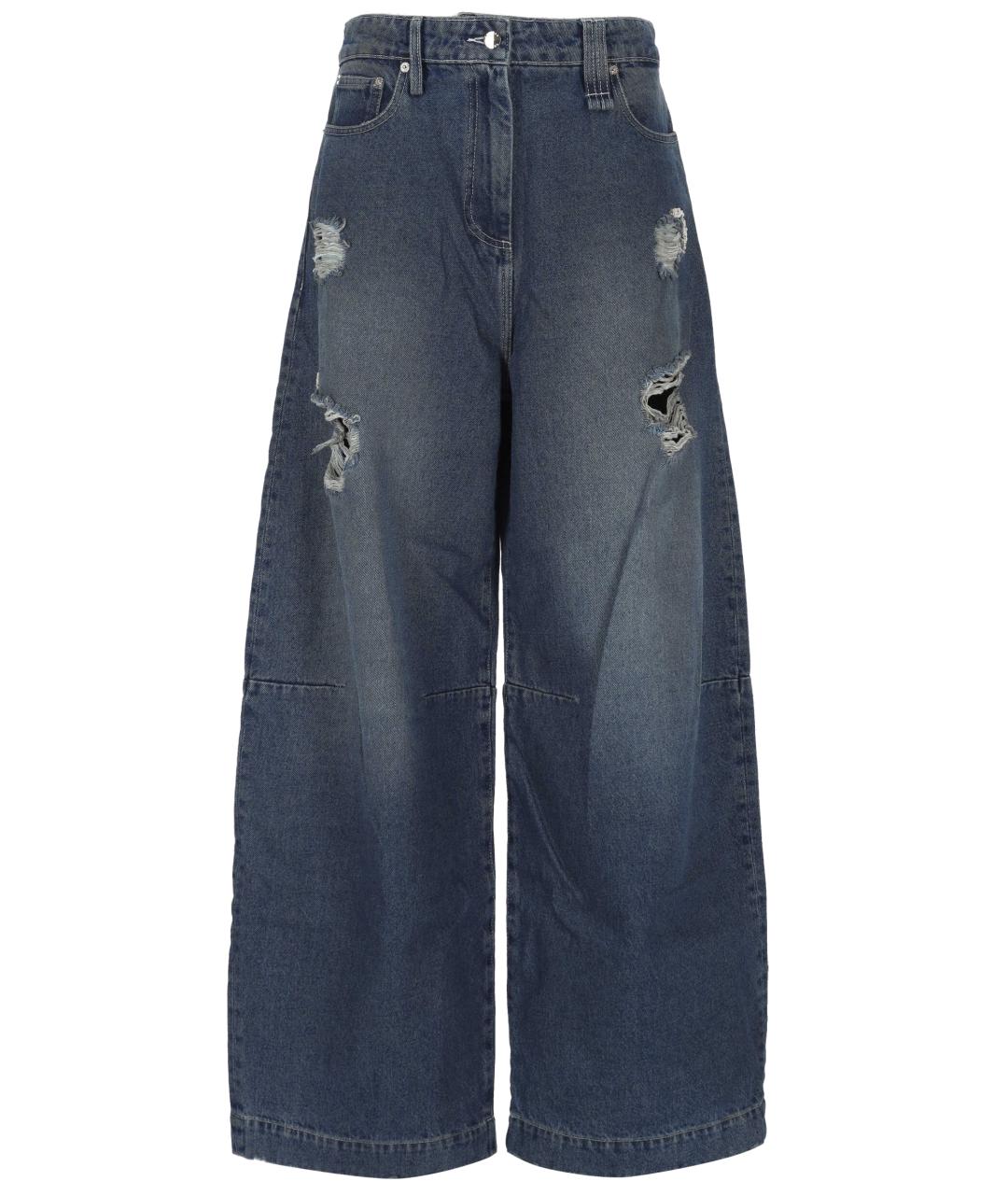 SIMONE ROCHA Синие хлопковые прямые джинсы, фото 1