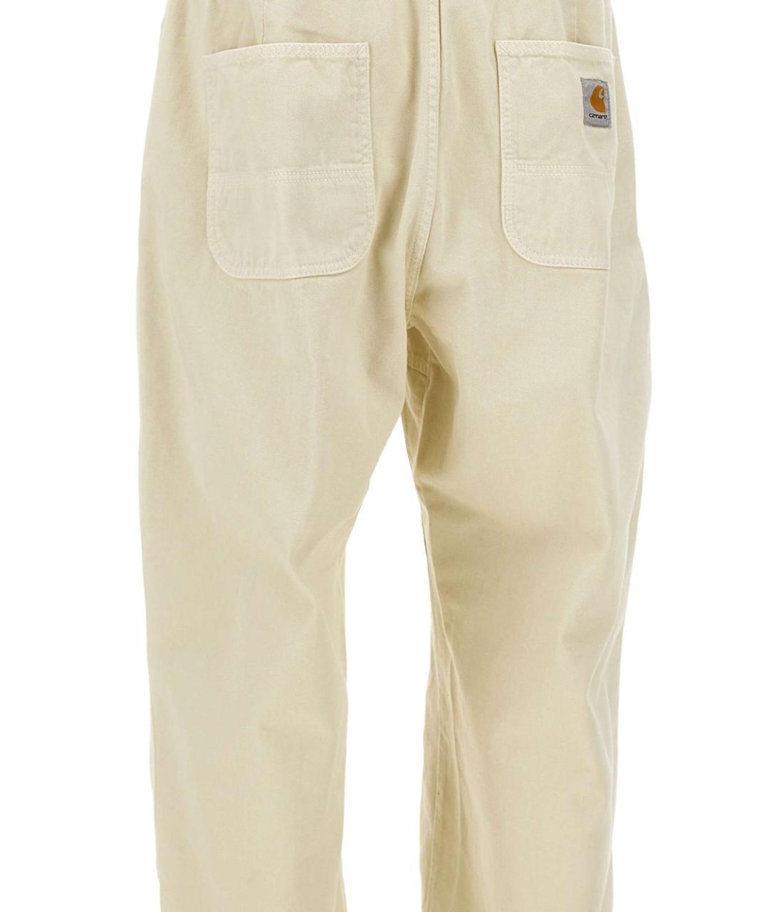 CARHARTT WIP Бежевые хлопковые повседневные брюки, фото 4