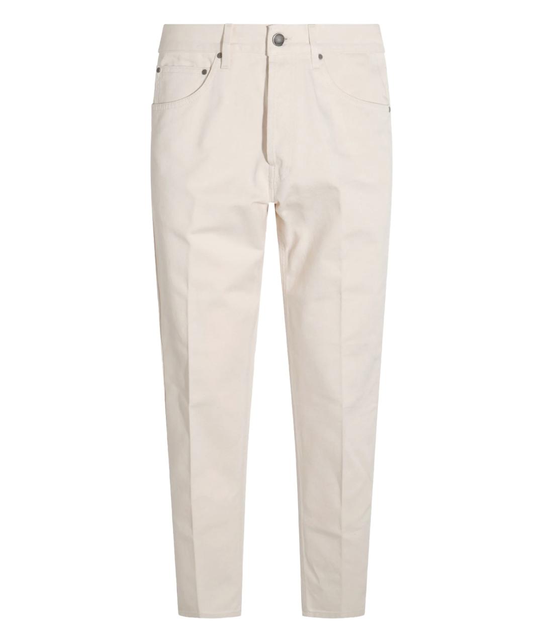LARDINI Бежевые хлопковые джинсы скинни, фото 1