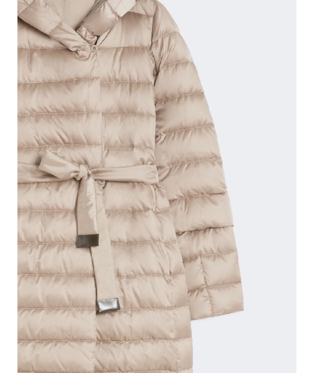 MAX MARA Бежевое полиамидовое пальто, фото 2