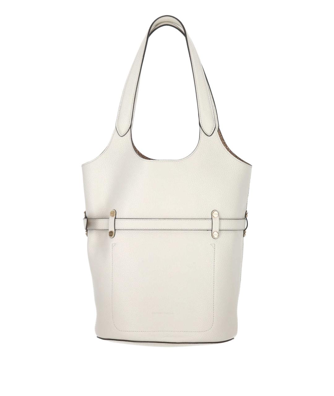 BORBONESE Белая кожаная сумка тоут, фото 3