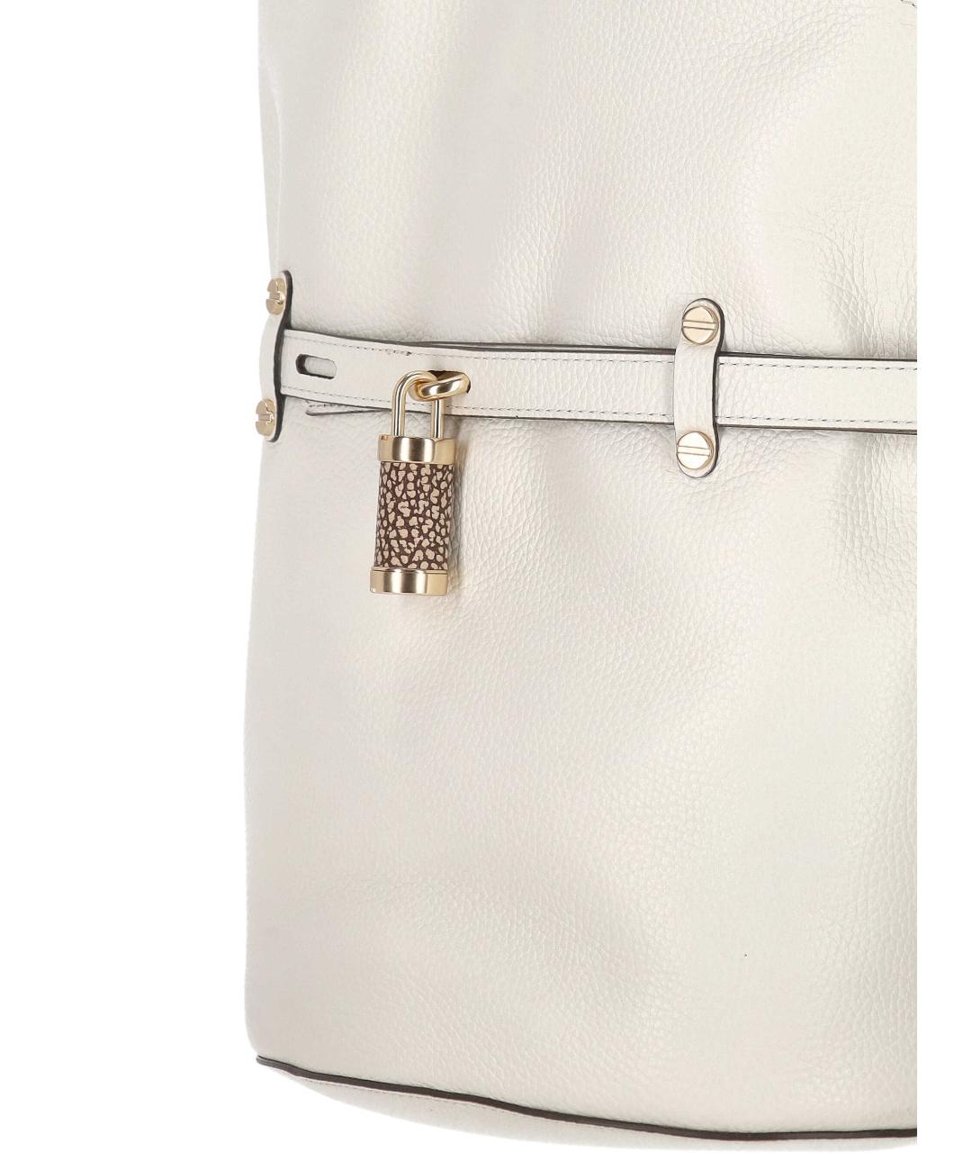 BORBONESE Белая кожаная сумка тоут, фото 4