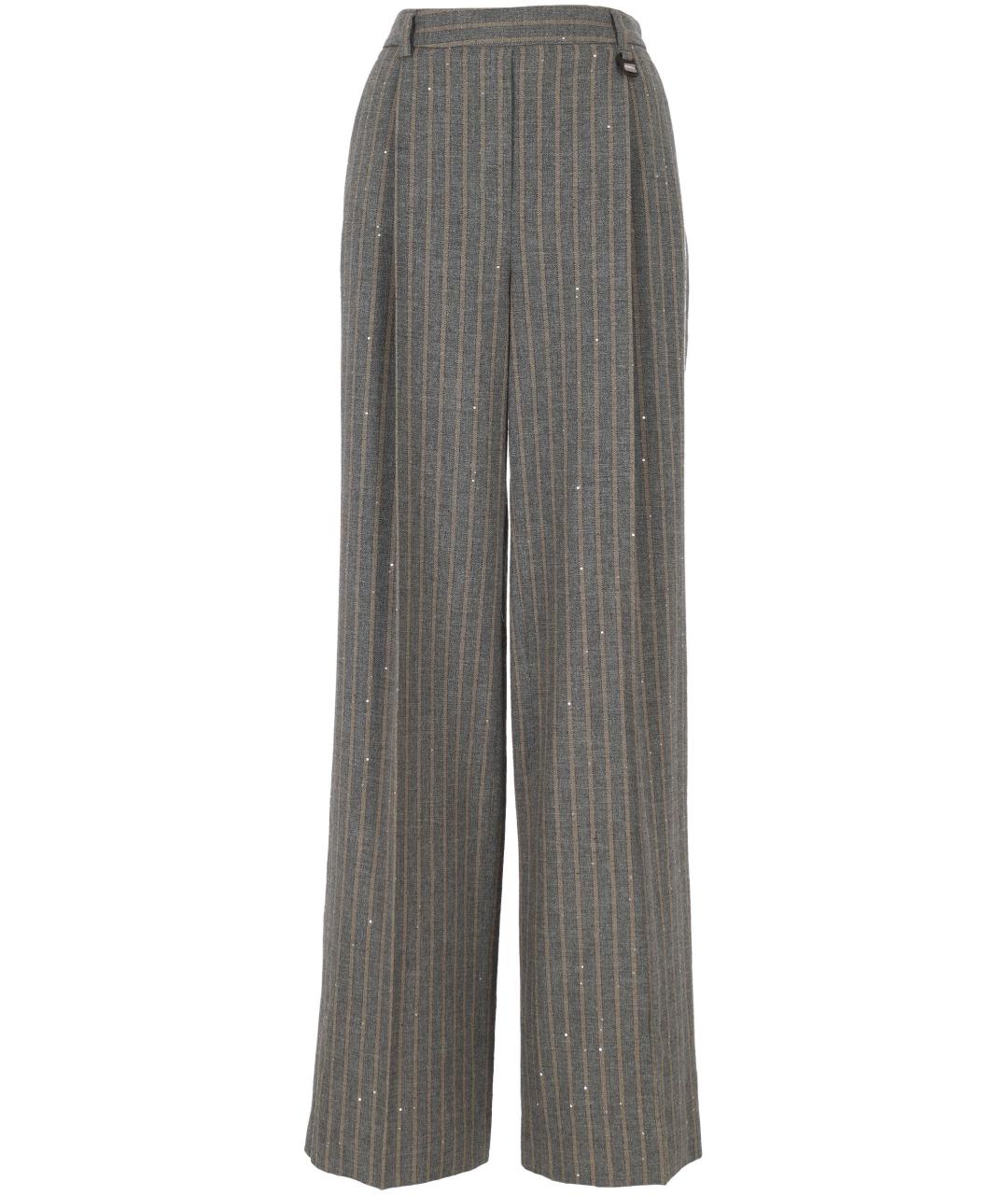 LORENA ANTONIAZZI Серые полиэстеровые прямые брюки, фото 1