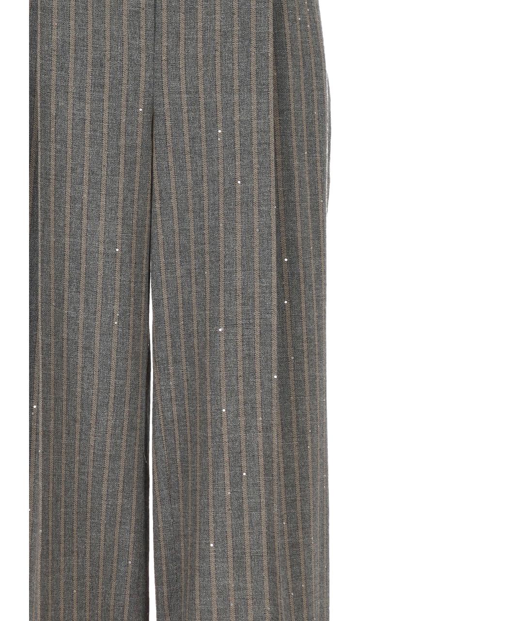 LORENA ANTONIAZZI Серые полиэстеровые прямые брюки, фото 2