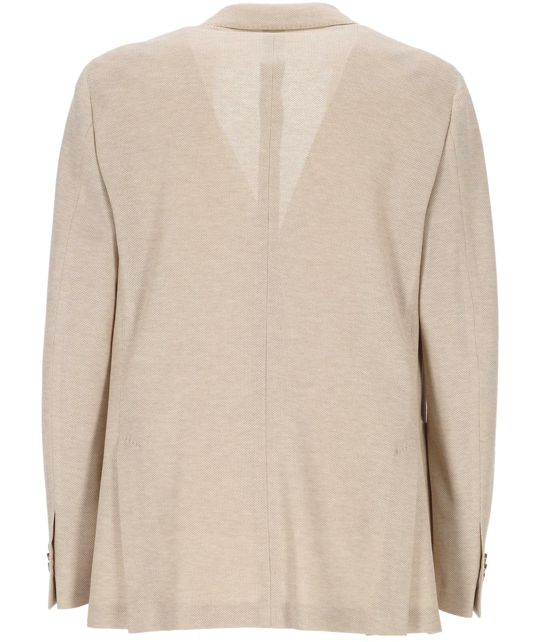 LARDINI Бежевый хлопковый пиджак, фото 3