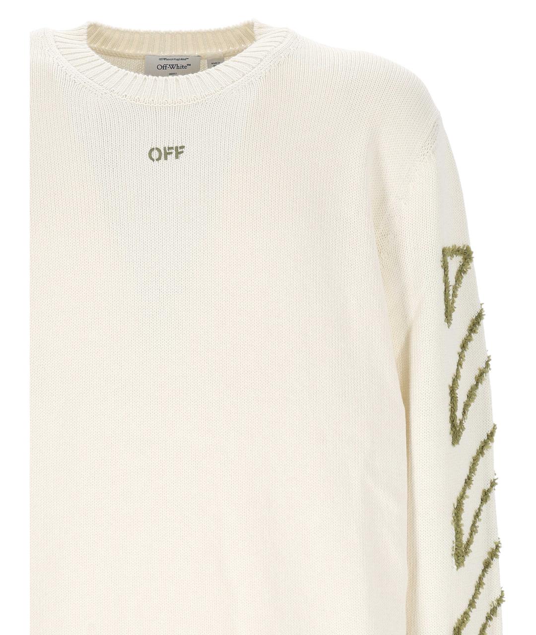 OFF-WHITE Белый хлопковый джемпер / свитер, фото 2