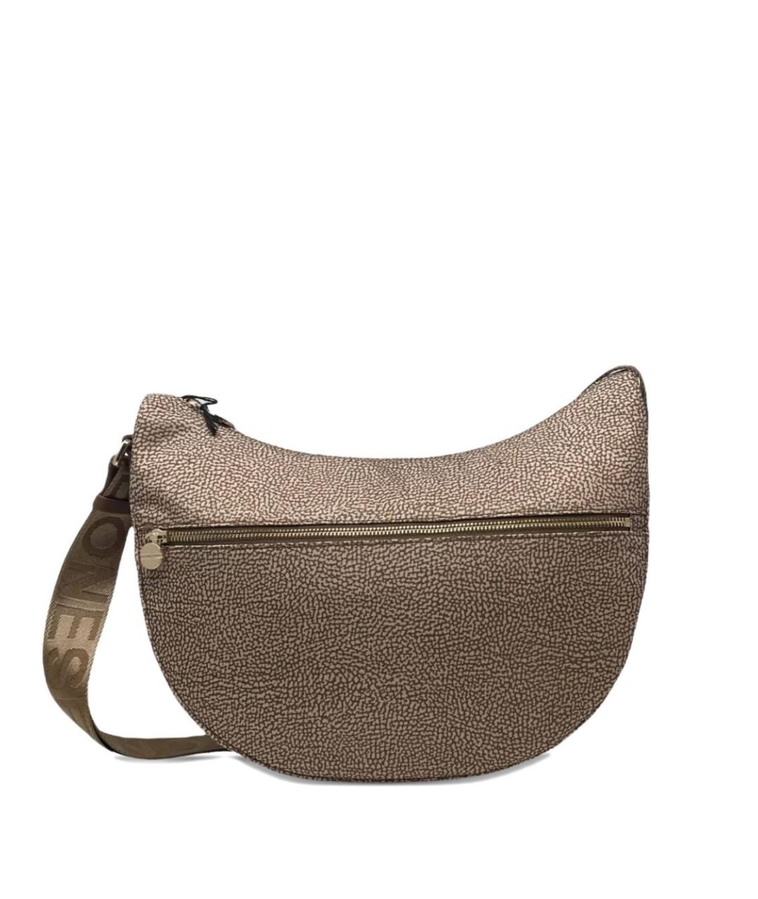 BORBONESE Бежевая синтетическая сумка через плечо, фото 1