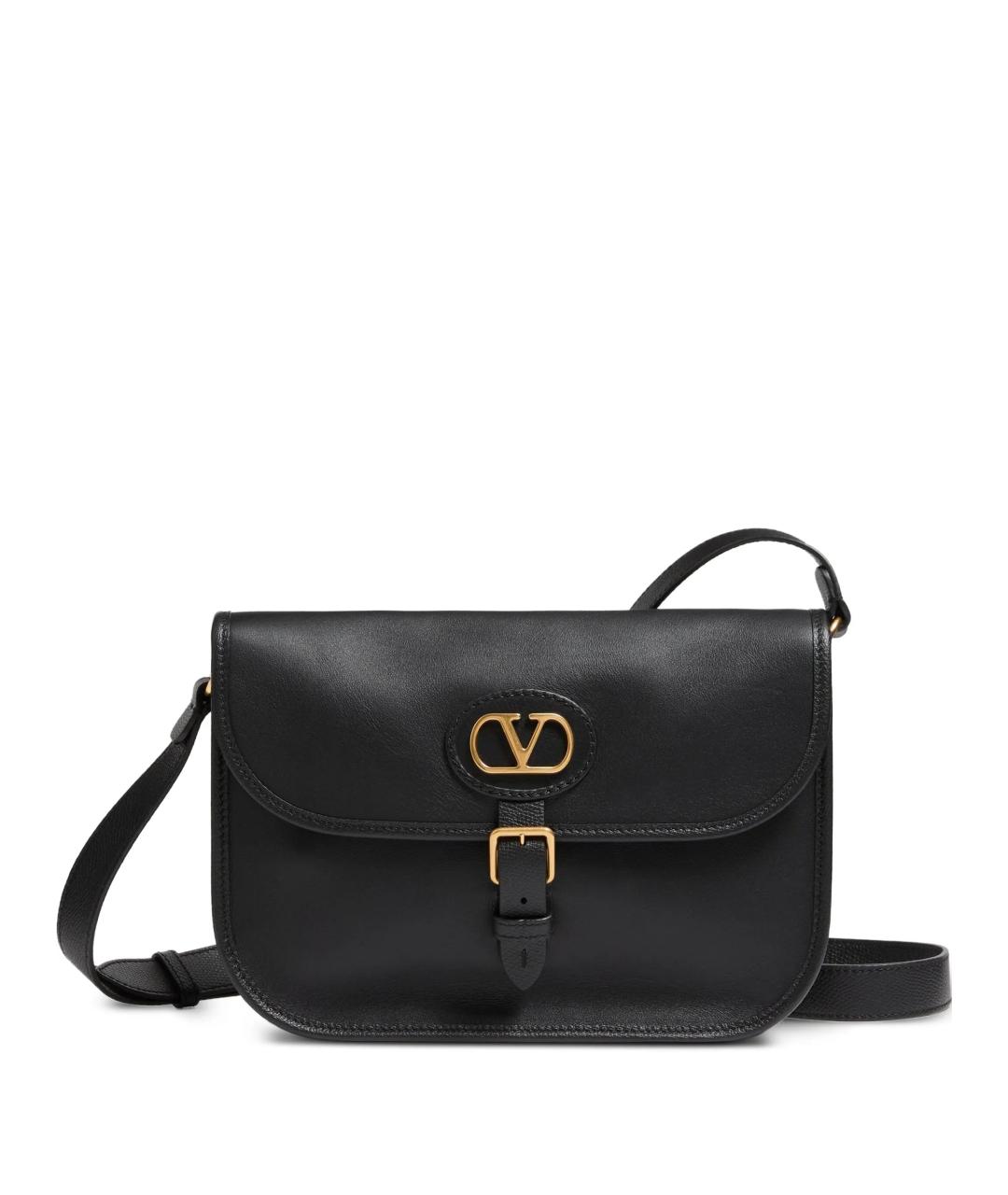 VALENTINO Черная кожаная сумка на плечо, фото 1