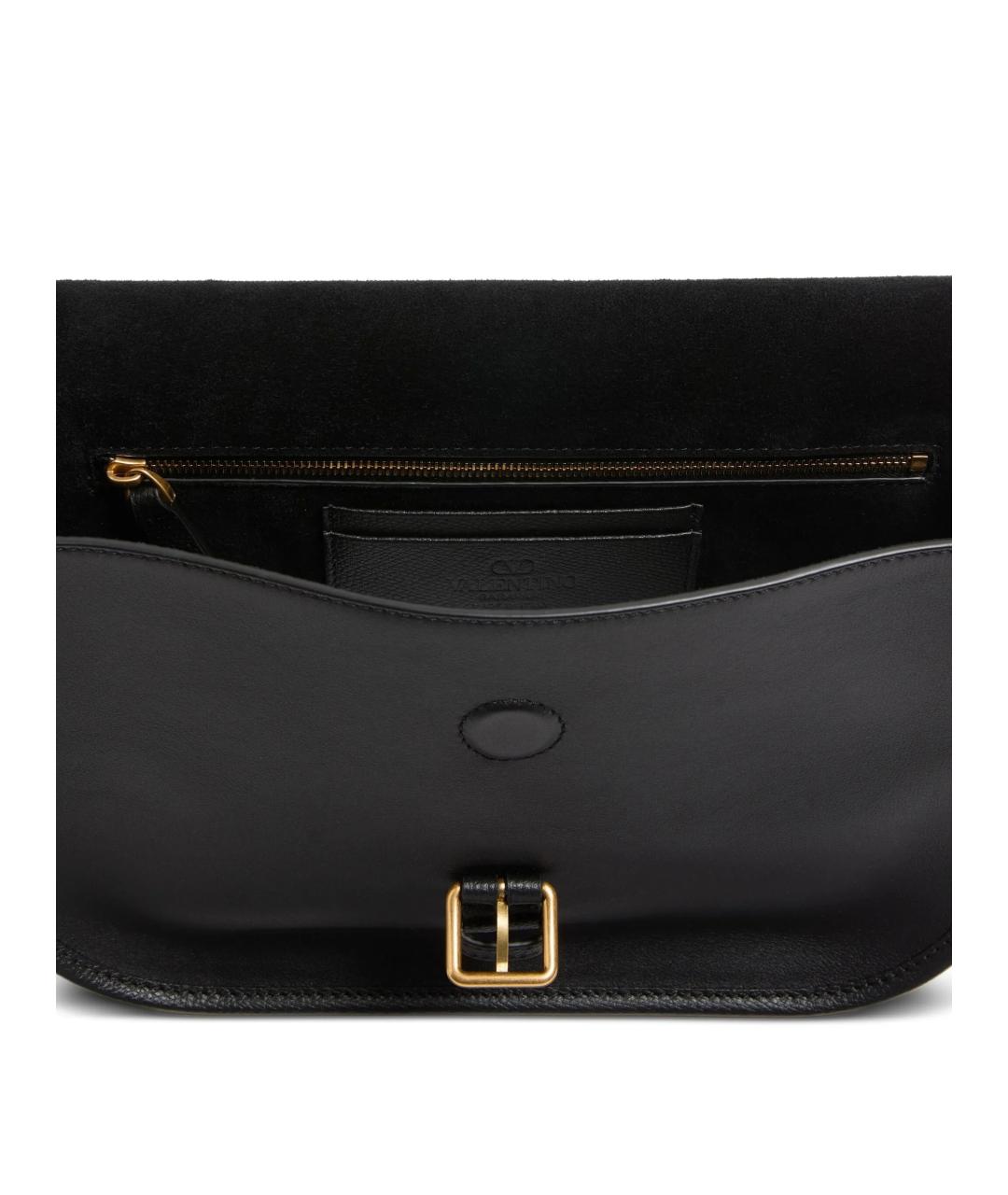 VALENTINO Черная кожаная сумка на плечо, фото 4