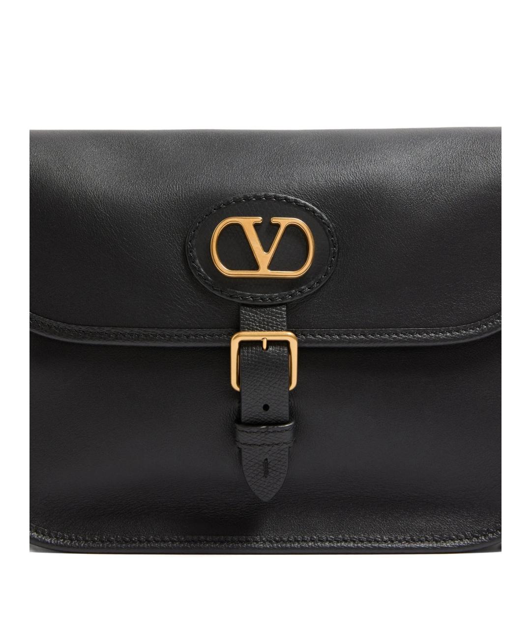 VALENTINO Черная кожаная сумка на плечо, фото 3