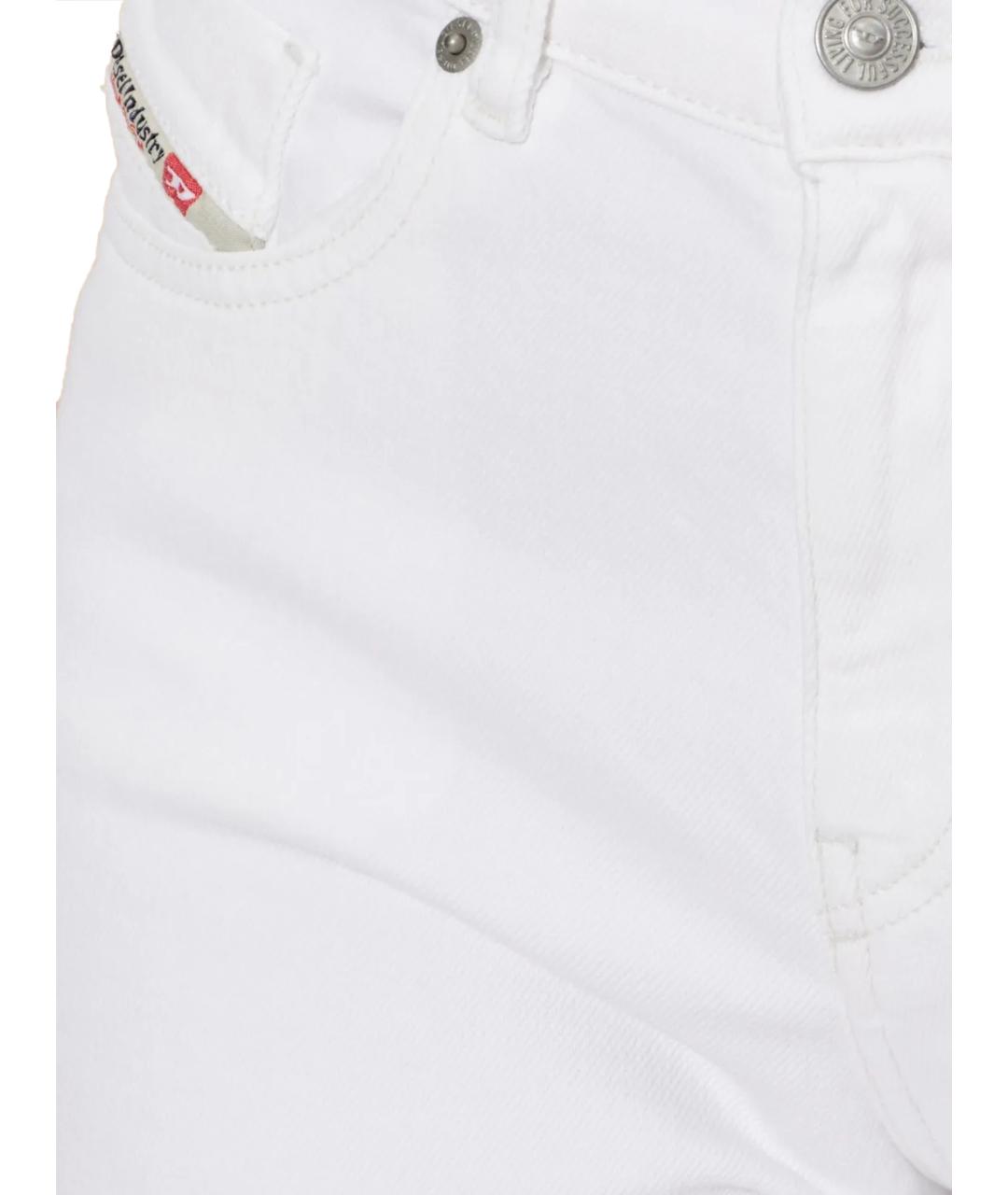 DIESEL Белые хлопко-эластановые прямые джинсы, фото 2