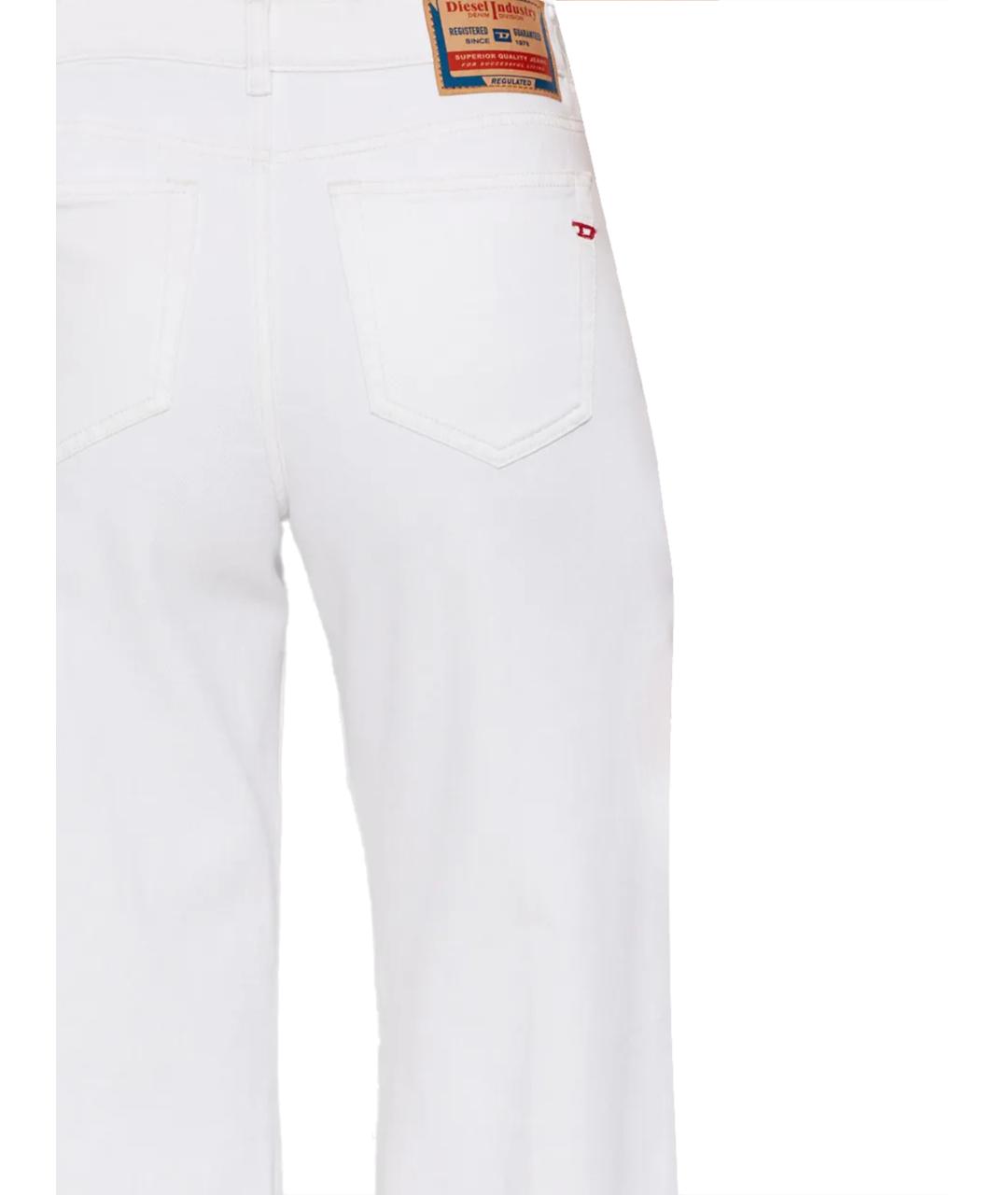 DIESEL Белые хлопко-эластановые прямые джинсы, фото 3