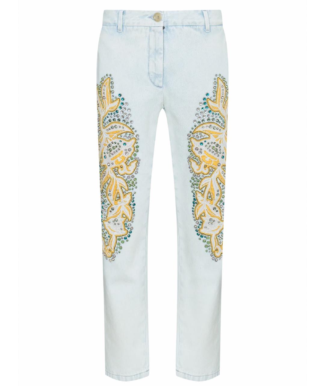GUCCI Голубые хлопковые прямые джинсы, фото 1