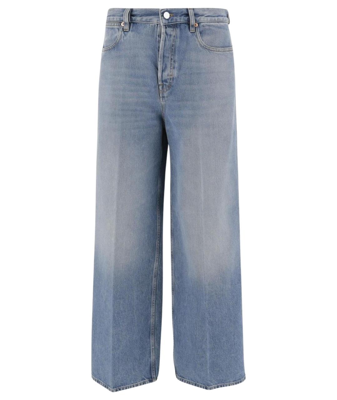 GUCCI Голубые хлопковые прямые джинсы, фото 1
