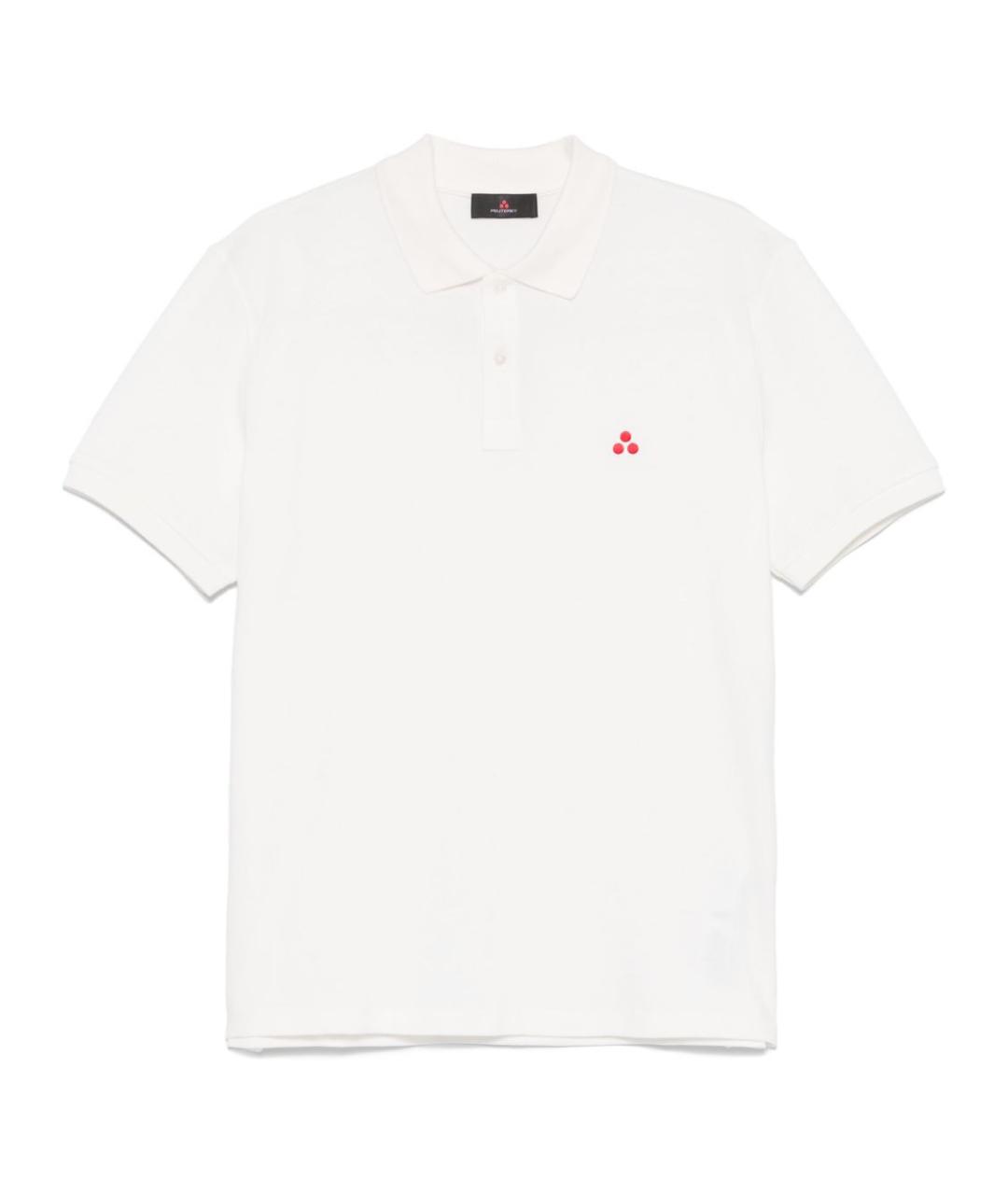 PEUTEREY Белое хлопковое поло с коротким рукавом, фото 1
