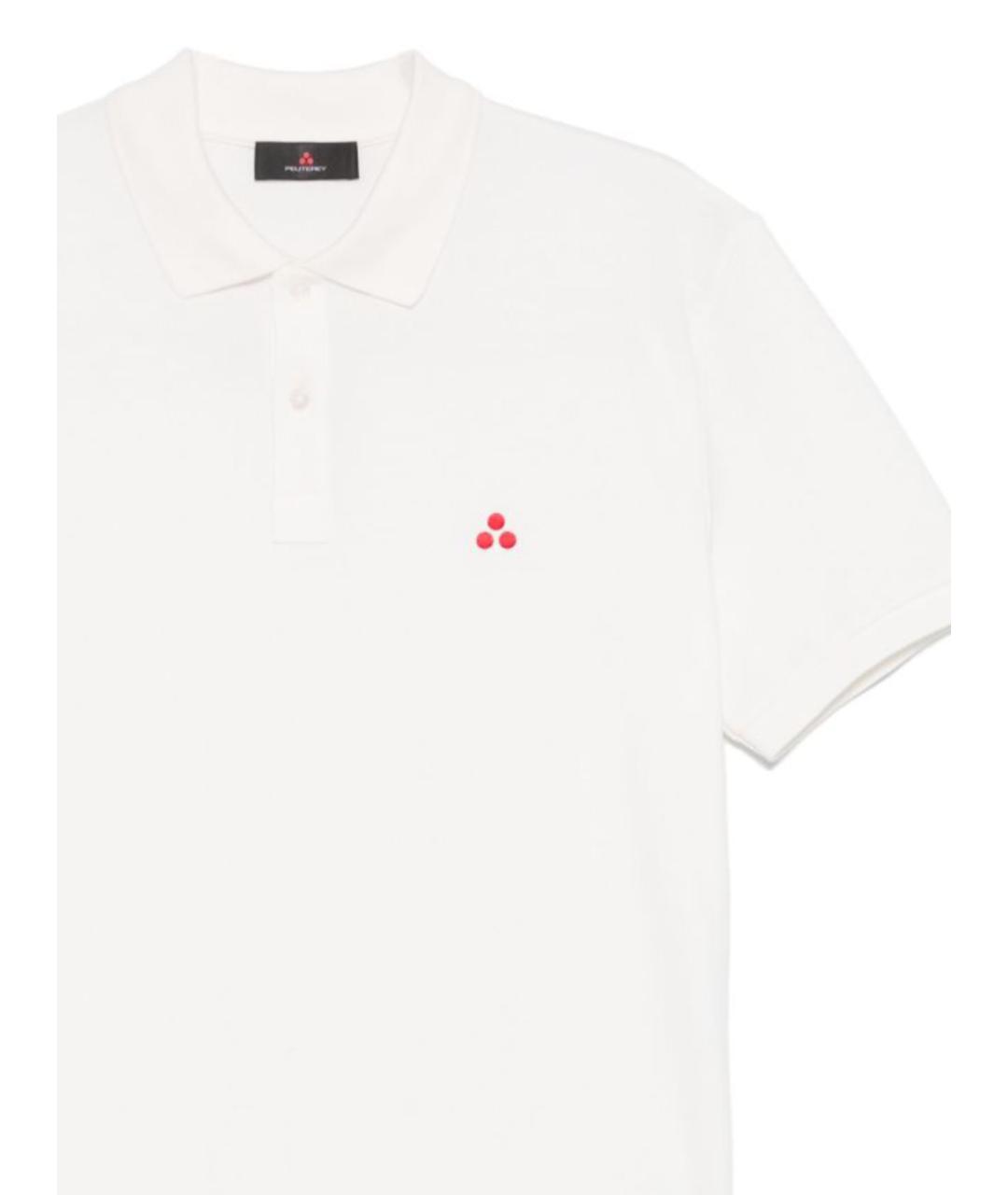 PEUTEREY Белое хлопковое поло с коротким рукавом, фото 2