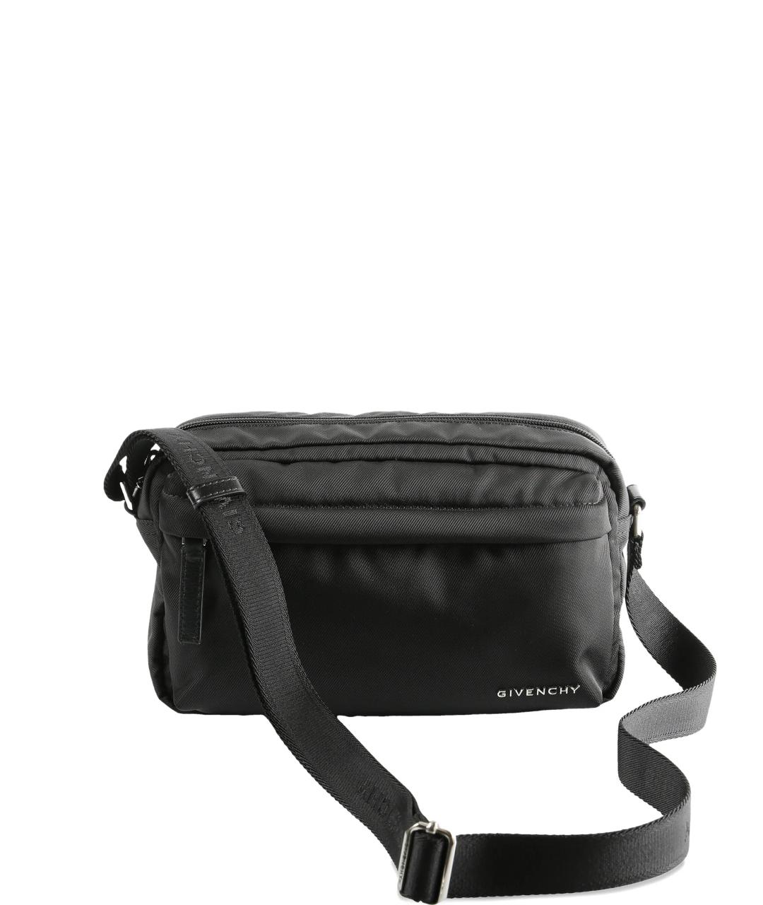 GIVENCHY Черная тканевая сумка на плечо, фото 1