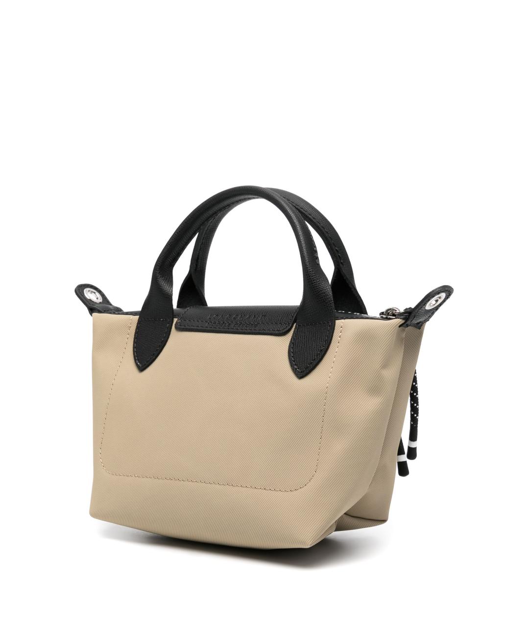 LONGCHAMP Бежевая тканевая сумка с короткими ручками, фото 2