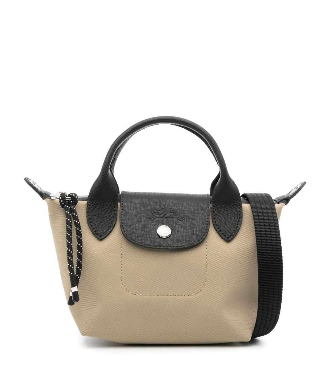 LONGCHAMP Бежевая тканевая сумка с короткими ручками, фото 1