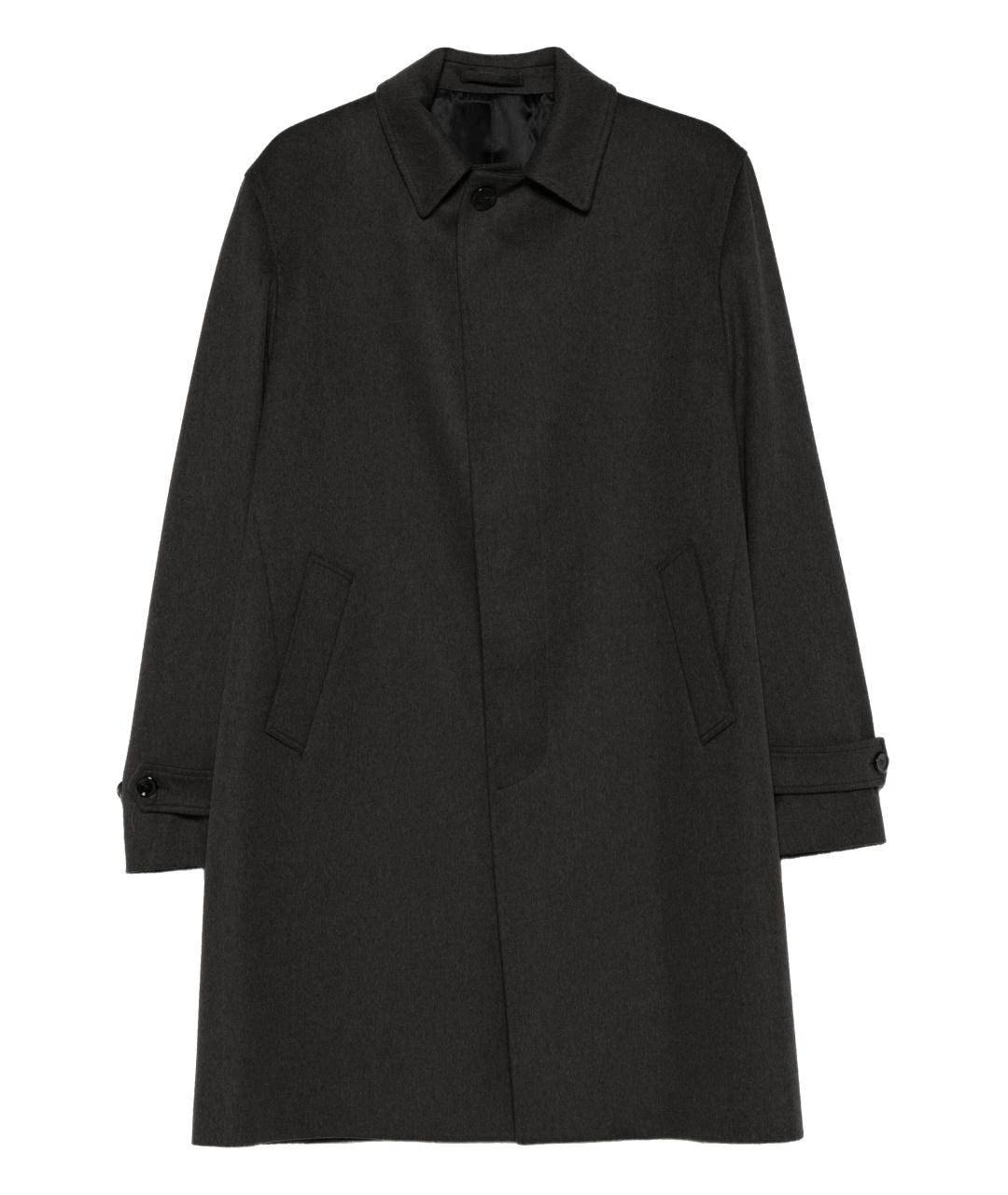 LARDINI Черное шерстяное пальто, фото 1