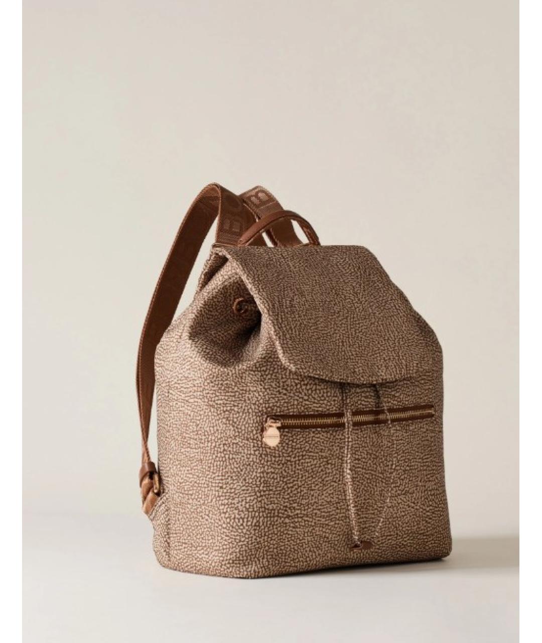 BORBONESE Бежевый рюкзак из искусственной кожи, фото 2