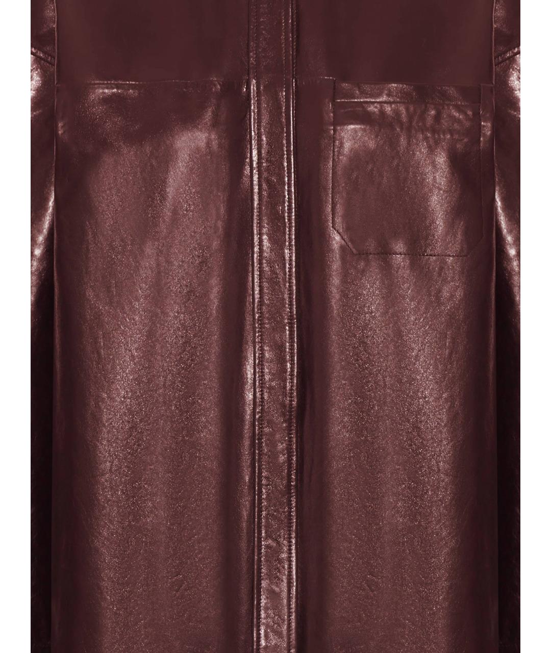 SPORTMAX Бордовая кожаная куртка, фото 2