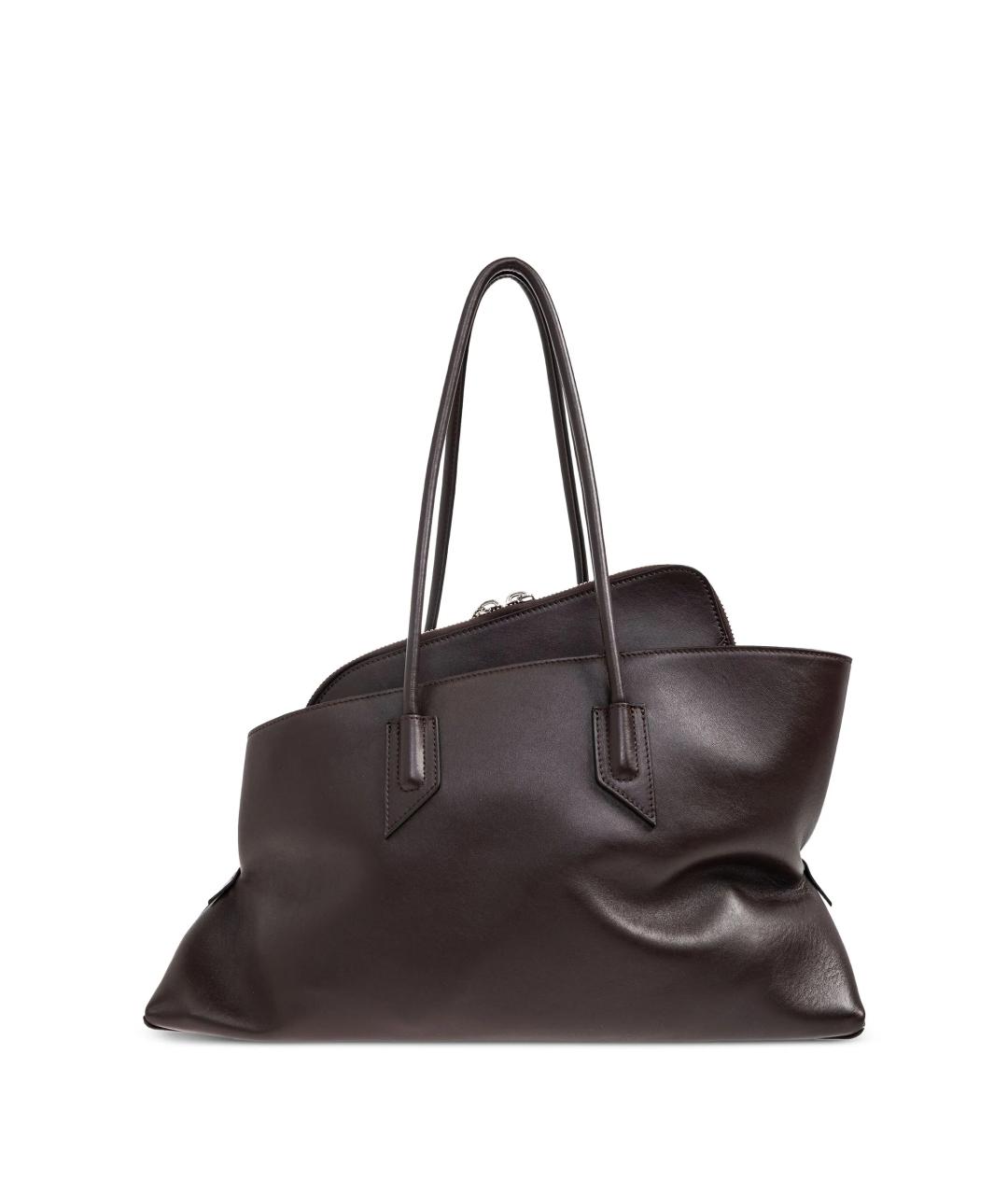 THE ATTICO Коричневая кожаная сумка тоут, фото 1