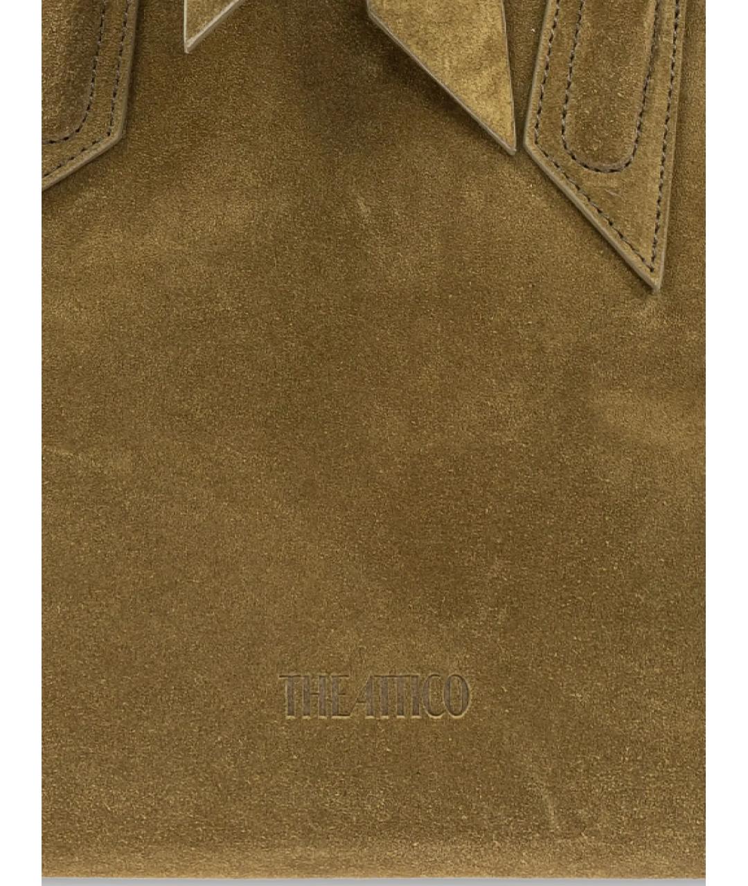 THE ATTICO Хаки кожаная сумка тоут, фото 4