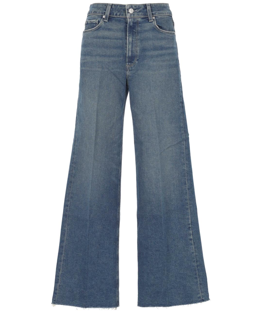 PAIGE Синие хлопковые прямые джинсы, фото 1